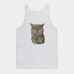 Cat middle finger Tank Top